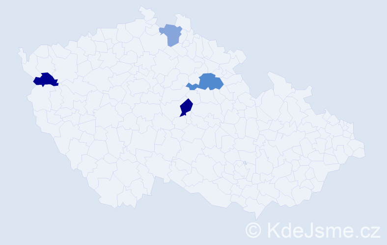Jméno: 'Miluna', počet výskytů 5 v celé ČR