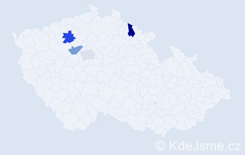 Jméno: 'Olda', počet výskytů 4 v celé ČR