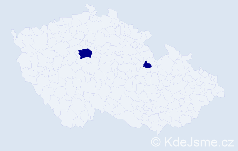 Jméno: 'Annabela', počet výskytů 2 v celé ČR