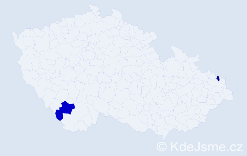 Jméno: 'Ross', počet výskytů 2 v celé ČR