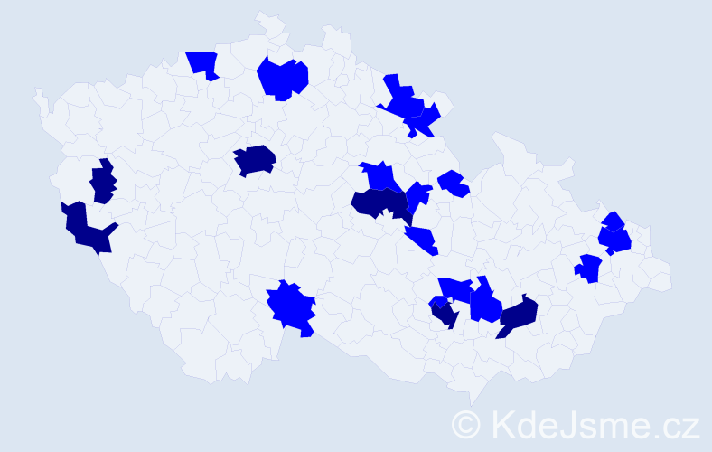Jméno: 'Blahomil', počet výskytů 27 v celé ČR