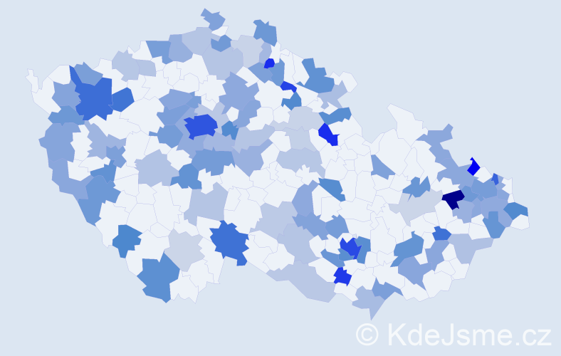 Jméno: 'André', počet výskytů 197 v celé ČR