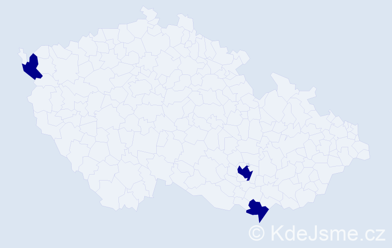 Jméno: 'Janett', počet výskytů 3 v celé ČR