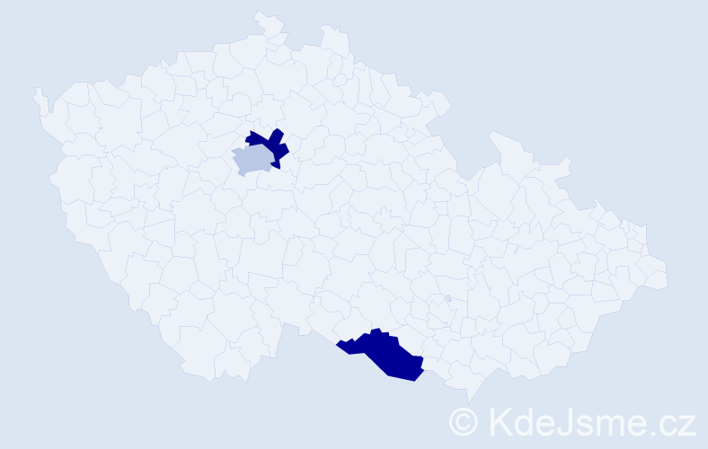 Jméno: 'Ellyn', počet výskytů 3 v celé ČR