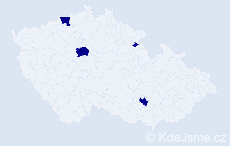 Jméno: 'Veroniki', počet výskytů 4 v celé ČR