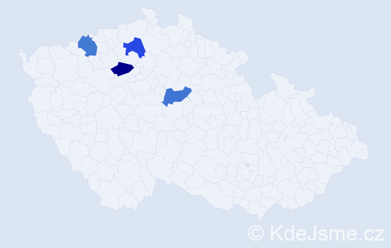 Jméno: 'Vácslav', počet výskytů 4 v celé ČR