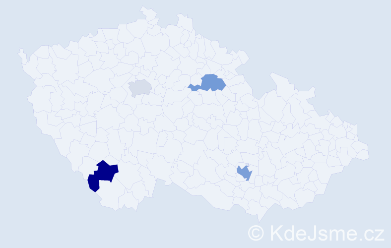 Jméno: 'Rémi', počet výskytů 5 v celé ČR