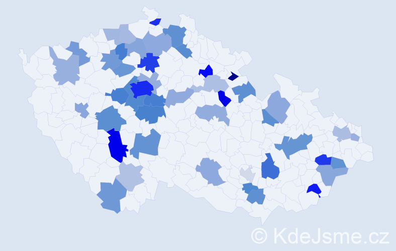 Jméno: 'Kilián', počet výskytů 96 v celé ČR