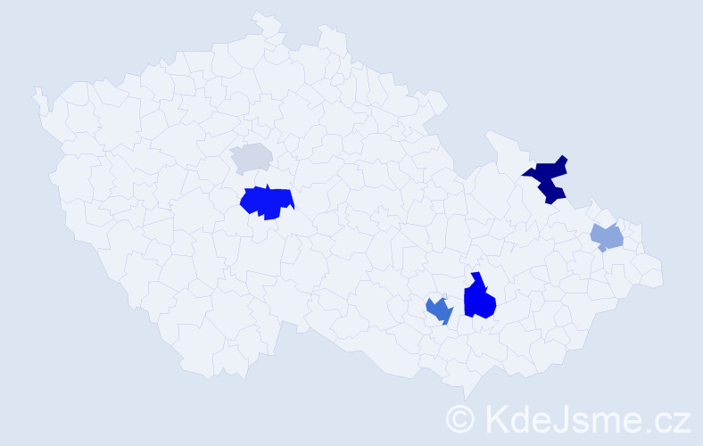 Jméno: 'Lee', počet výskytů 8 v celé ČR