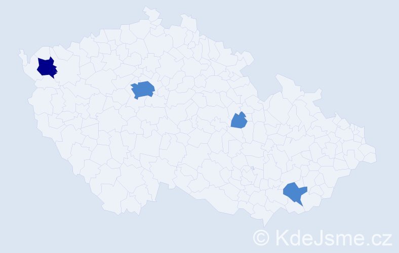 Jméno: 'Mathilde', počet výskytů 6 v celé ČR