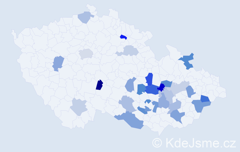 Jméno: 'Vincencie', počet výskytů 39 v celé ČR