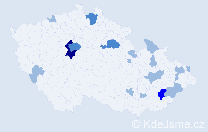 Jméno: 'Ellie', počet výskytů 28 v celé ČR
