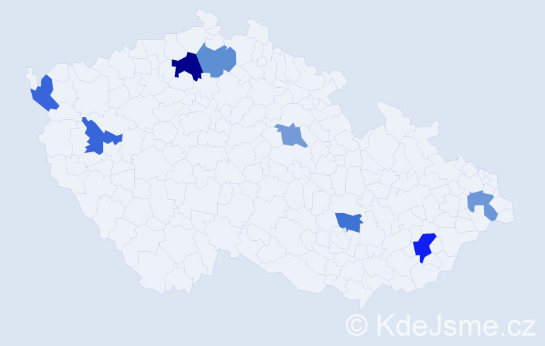 Jméno: 'Enerel', počet výskytů 10 v celé ČR