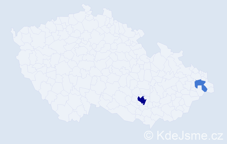 Jméno: 'Tali', počet výskytů 6 v celé ČR