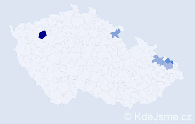Jméno: 'Elfrýda', počet výskytů 7 v celé ČR