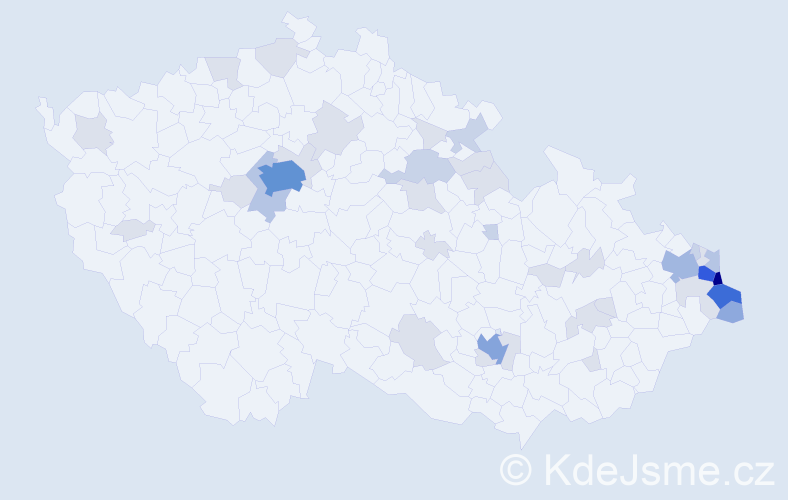 Jméno: 'Joanna', počet výskytů 114 v celé ČR