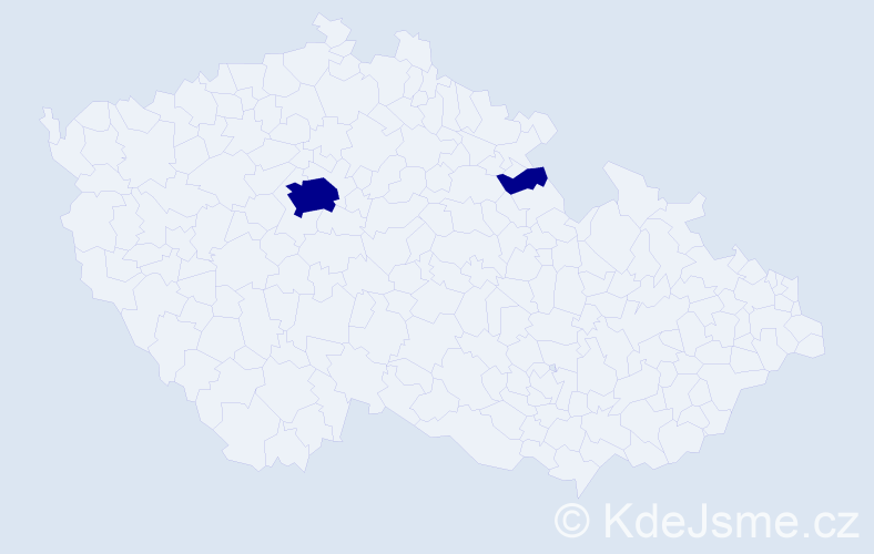 Jméno: 'Justinián', počet výskytů 2 v celé ČR