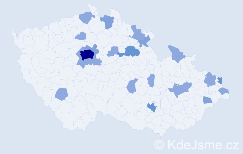 Jméno: 'Natan', počet výskytů 40 v celé ČR