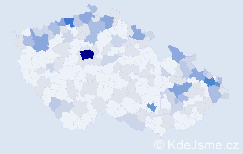 Jméno: 'Elvíra', počet výskytů 260 v celé ČR