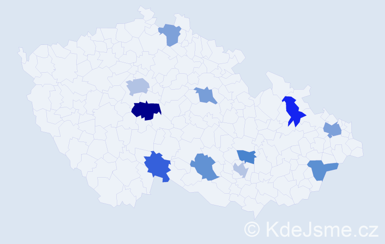 Jméno: 'Silvano', počet výskytů 15 v celé ČR
