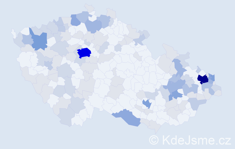 Jméno: 'Stefanie', počet výskytů 273 v celé ČR