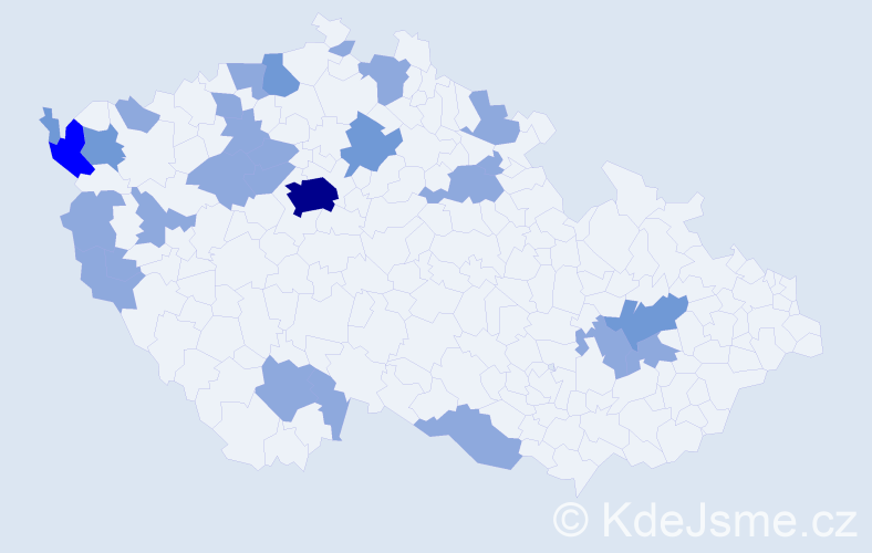 Jméno: 'Doan', počet výskytů 41 v celé ČR