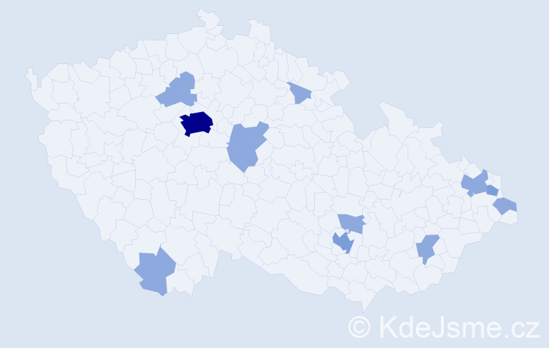Jméno: 'Eli', počet výskytů 23 v celé ČR