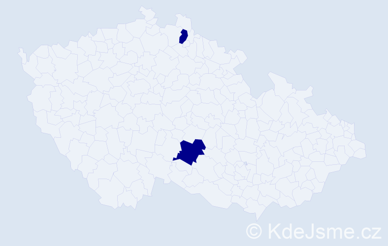 Jméno: 'Tereza Lenka', počet výskytů 2 v celé ČR