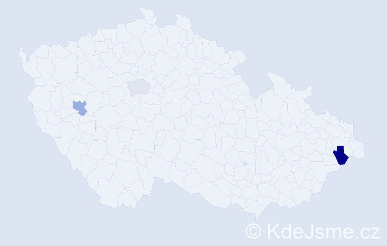 Jméno: 'Sofia Ellen', počet výskytů 3 v celé ČR