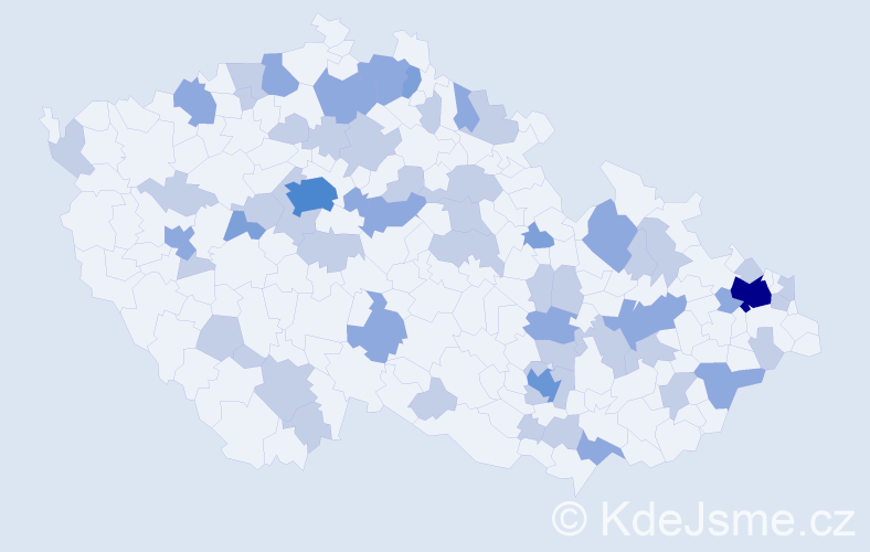 Jméno: 'Radimír', počet výskytů 97 v celé ČR