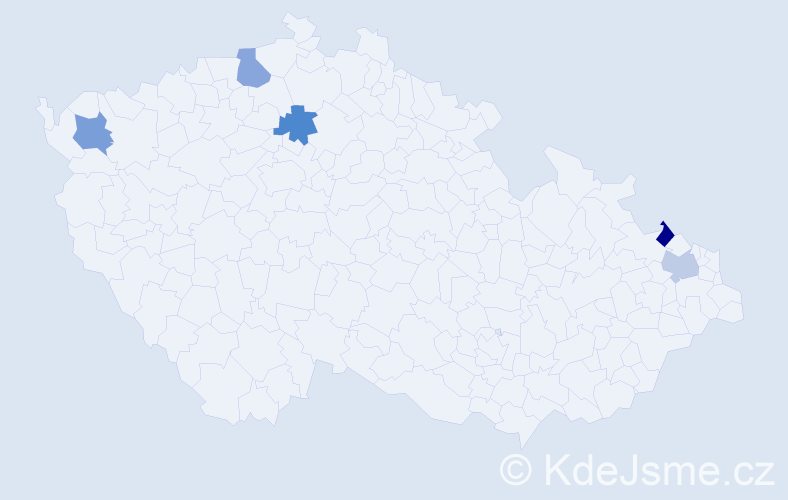 Jméno: 'Eliaš', počet výskytů 5 v celé ČR