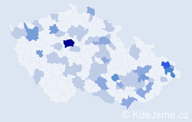 Jméno: 'Bohdanka', počet výskytů 96 v celé ČR