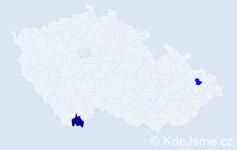 Jméno: 'Benedikt Jan', počet výskytů 3 v celé ČR