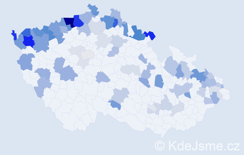 Jméno: 'Hannelore', počet výskytů 200 v celé ČR