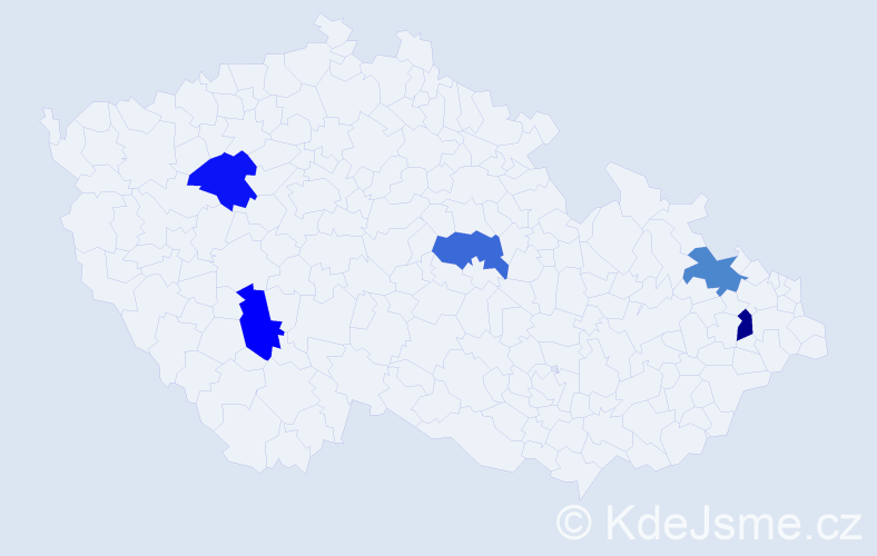Jméno: 'Laďa', počet výskytů 5 v celé ČR