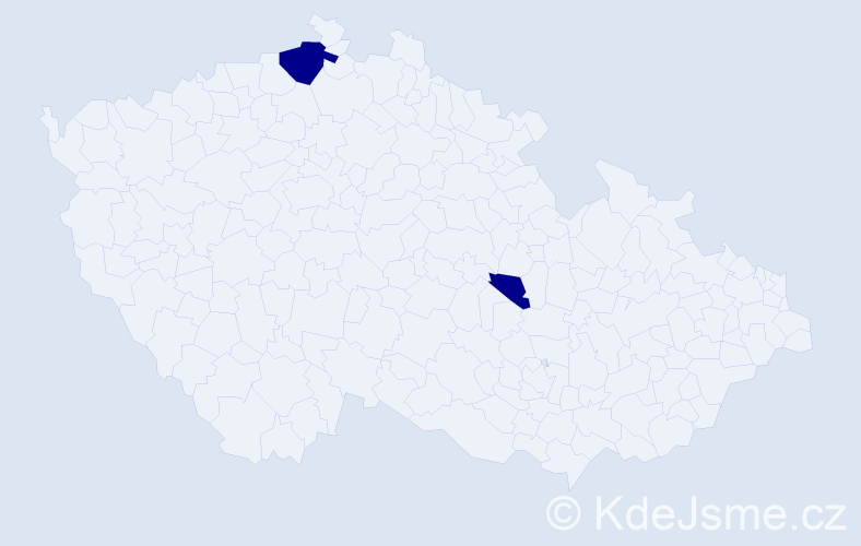 Jméno: 'Karolin', počet výskytů 2 v celé ČR