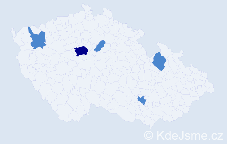 Jméno: 'Mišel', počet výskytů 7 v celé ČR