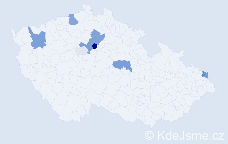 Jméno: 'Júlie', počet výskytů 9 v celé ČR