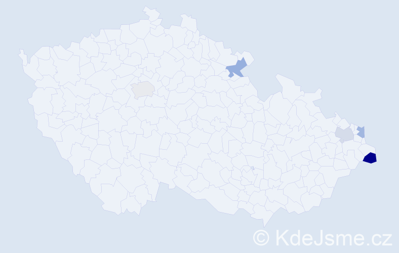Jméno: 'Chrystian', počet výskytů 6 v celé ČR
