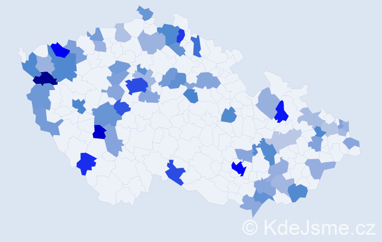 Jméno: 'Carolina', počet výskytů 126 v celé ČR