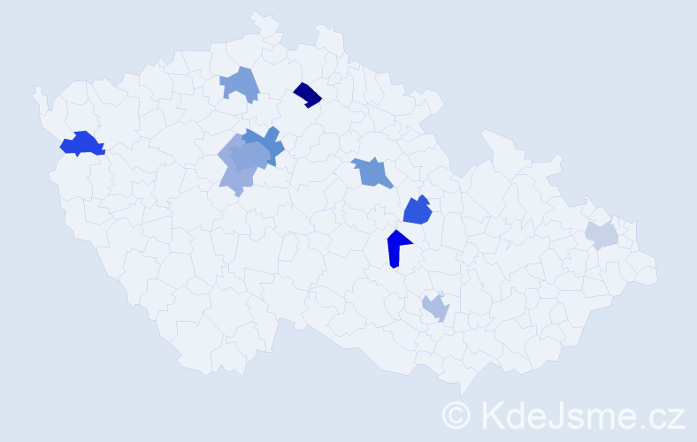 Jméno: 'Nelia', počet výskytů 22 v celé ČR