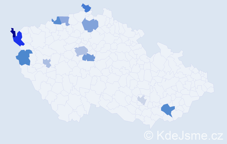 Jméno: 'Nhuan', počet výskytů 18 v celé ČR