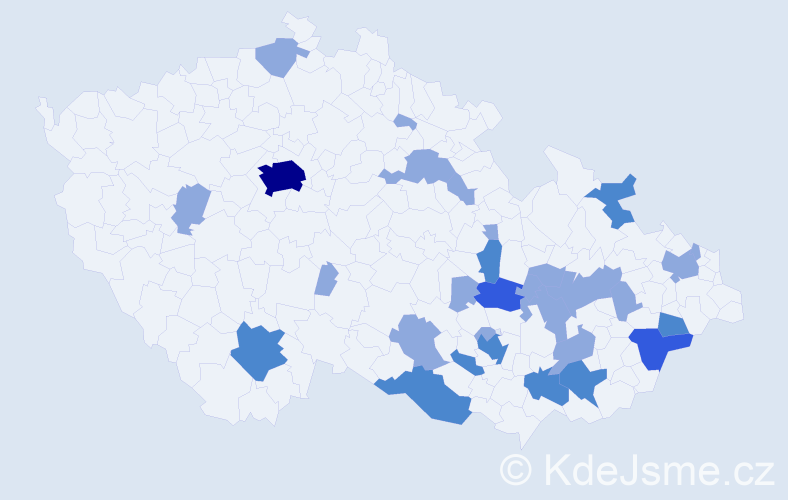 Jméno: 'Vincencie', počet výskytů 47 v celé ČR