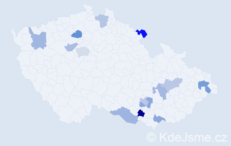 Jméno: 'Larissa', počet výskytů 18 v celé ČR
