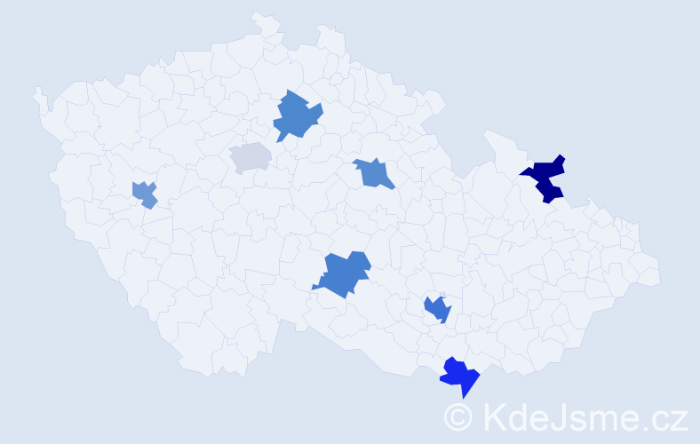 Jméno: 'Sarah Marie', počet výskytů 10 v celé ČR