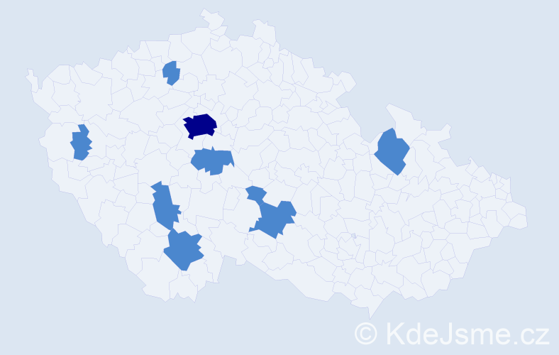 Jméno: 'Bohouš', počet výskytů 11 v celé ČR