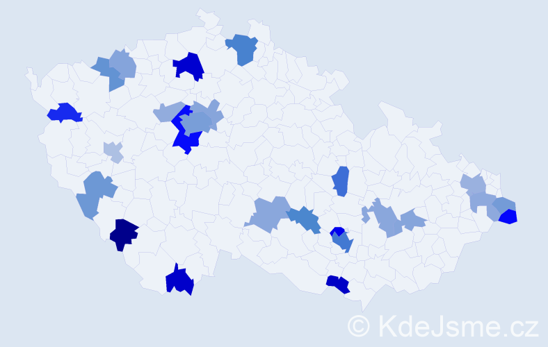 Jméno: 'Judith', počet výskytů 49 v celé ČR