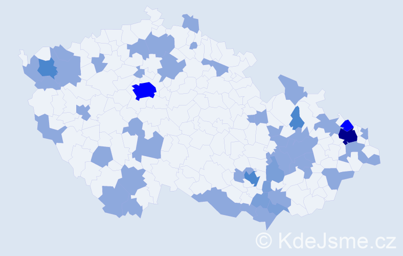 Jméno: 'Bernardina', počet výskytů 78 v celé ČR