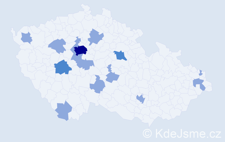 Jméno: 'Ildiko', počet výskytů 21 v celé ČR
