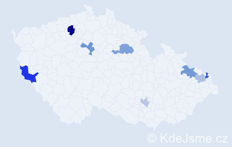 Jméno: 'Alí', počet výskytů 8 v celé ČR